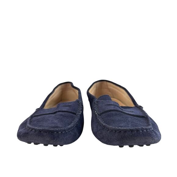 Tod's Gommino Women's Blue Suede Low Top Slip On Flats Loafers Shoes Size US 6 - Picture 2 of 8